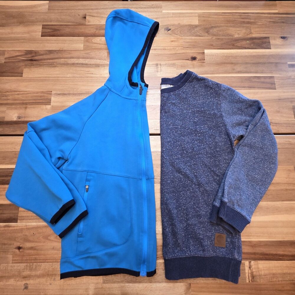 Boys 10/12 Husky Jacket Sweatshirt Lot Athletic Works Canyon River Blues Blue
